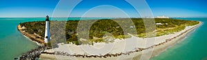 Aerial video Bill Baggs State Park and lighthouse Miami Florida photo