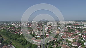 Aerial video of a city in Romania Satu Mare