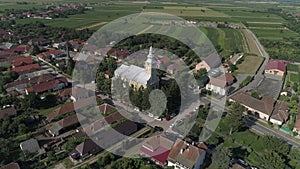 Aerial video of a city in Romania Satu Mare