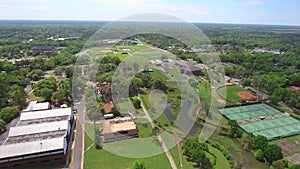 Aerial video college university campus