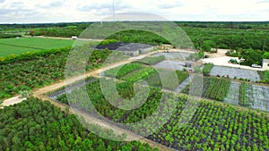 Aerial video of farmland in Homestead Florida