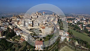 Aerial Video of Filittrano - Marche, Italy - Ancient hill town