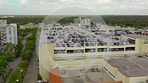 Aerial video footage of a Lexus car dealership