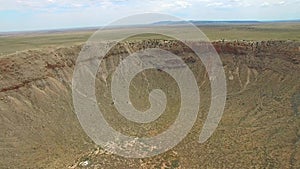 Aerial video of a Meteor Crater