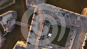 Aerial video over fort Castillo De San Marcos St Augustine FL USA