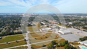 Aerial video Sarasota Fairgrounds landscape park