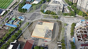 Aerial video of Shanghai roads in daytime