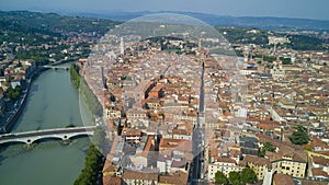 Aerial video shooting with drone of Verona