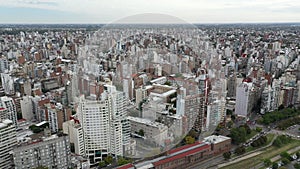 Aerial video showing buildings in the Rosario City
