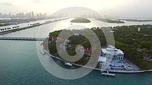 Aerial video of Star Island Miami Beach