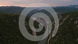 Aerial video of the statue of Decebal