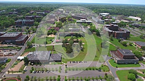 Aerial video tour college university campus