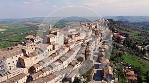 Aerial Video of Treia - Marche, Italy - Ancient hill town