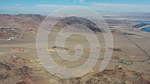 Aerial Video view of Lake Mead and Boulder City, USA