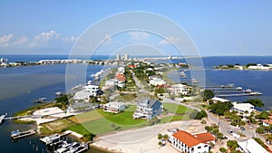Aerial video Villa Sabine.Pensacola Beach luxury waterfront homes circa 2023