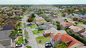 Aerial video west end Miami Florida Kendall neighborhood homes 4k 2024