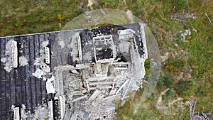 Aerial View of Abandoned Military Ghost Town Irbene in Latvia.