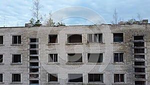 Aerial View of Abandoned Military Ghost Town Irbene in Latvia.