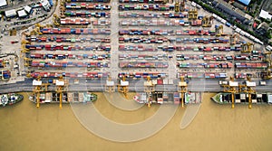 Aerial View Above Bangkok Dockyard