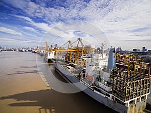 Aerial View Above Bangkok Dockyard