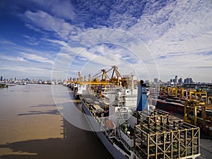 Aerial View Above Bangkok Dockyard photo