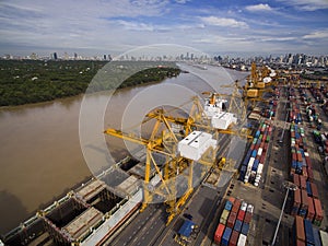 Aerial View Above Bangkok Dockyard photo