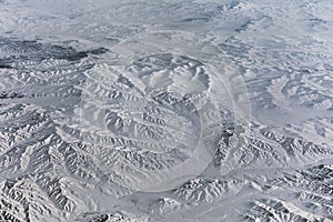 Aerial view above the Himalayas