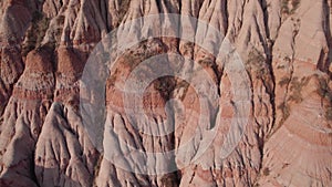 Aerial view above the Red Ravine Rapa Rosie geological reserve