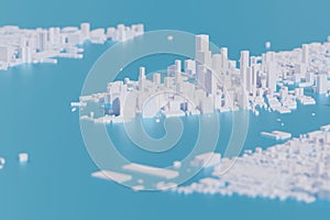 Aerial view-abstract futuristic mega city landscape and metropolis,architecture building and skyscraper,image 3D rendering