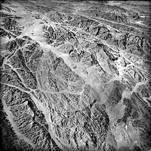 Aerial view of abstract mountain landscape