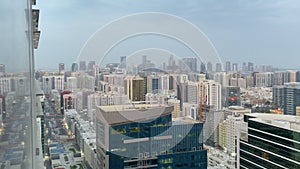 Aerial view of Abu Dhabi skyline & famous towers | Corniche skyscrapers