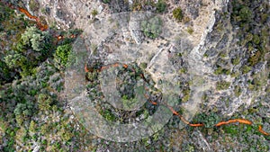 Aerial view of acid mine drainage in Kalavasos, Cyprus