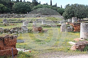 Agora market, temple ruins, Athens, Greece photo