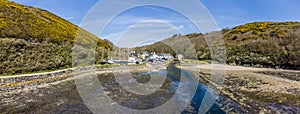 An aerial view across the inlet at Solva, Pembrokeshire, South Wales