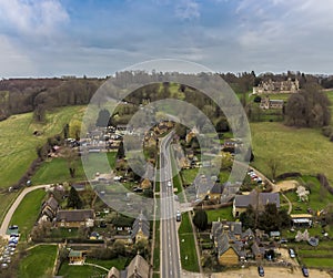 An aerial view across Rockingham, Northamptonshire