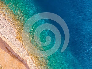 Aerial view of Adriatic beach, drone shot