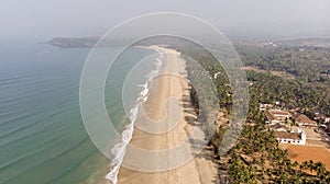 Aerial view of Agonda beach, Goa, India