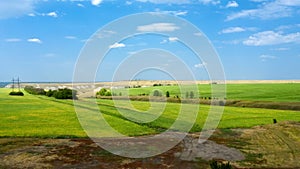 Aerial view of agricultural fields in Belogorye