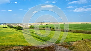 Aerial view of agricultural fields in Belogorye