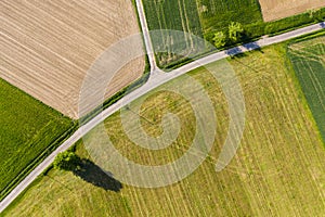 Aerial view of agricultural land