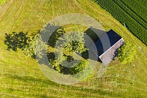 Aerial view of agricultural land