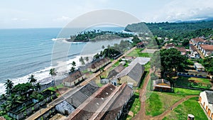 Aerial view from Agua Ize in Sao Tome e Principe, Africa.
