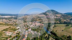 Aerial view of Aguessac and Compeyre villages in the Aveyron