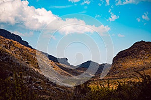 Aerial view of Agulhas Negras mountain in Brazil on a sunny day