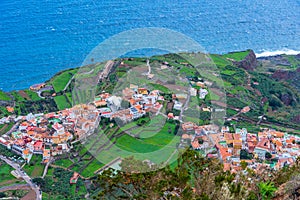 Aerial view of Agulo village at La Gomera, Canary Islands, Spain