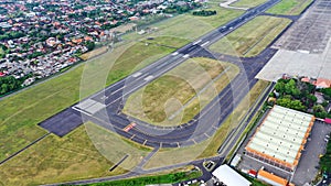 Aerial view of Airplane runaway in Bali airport