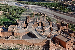 Aerial view of Ait Ben Haddou kasbah, Morocco