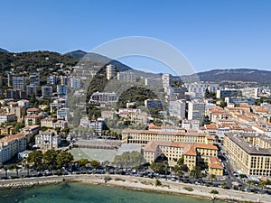 Aerial view of Ajaccio, Corsica, France.