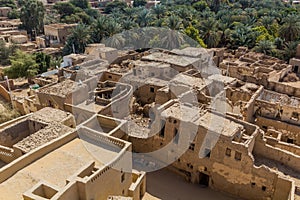 Aerial view of Al Qasr village in Dakhla oasis, Egy