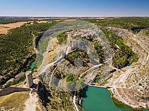 Aerial view of Alarcon and the Jucar River